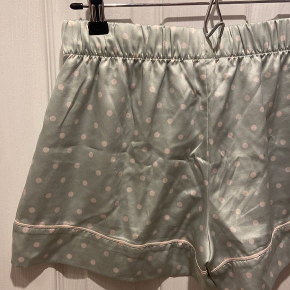 Victoria’s Secret Satin Cami Sleepwear Lounge Mint with White Polka Dots Shorts - Picture 7 of 13